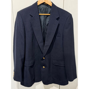 Men's Haggar Navy Sport Coat & Blazer 42 with Gold Buttons